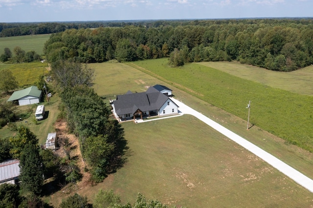 aerial view featuring a rural view