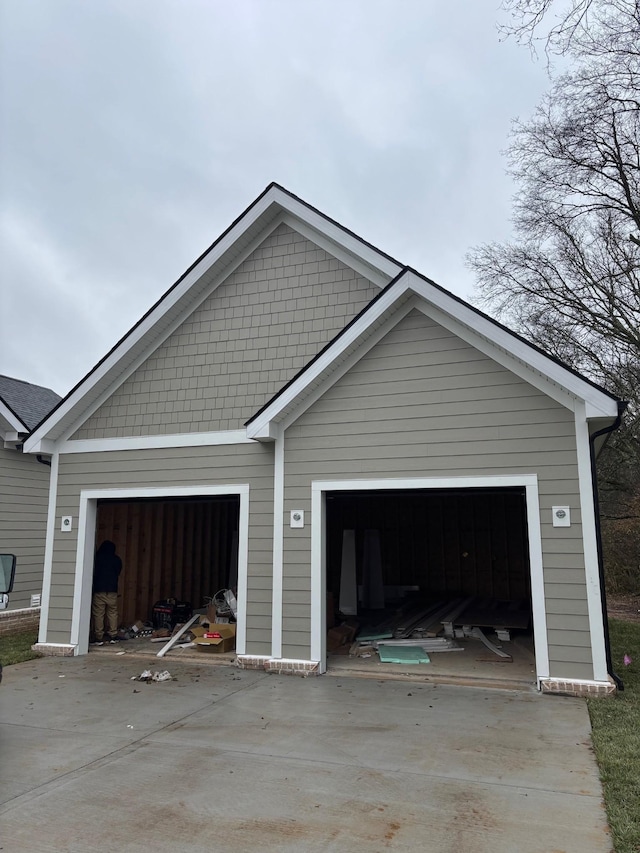 view of garage