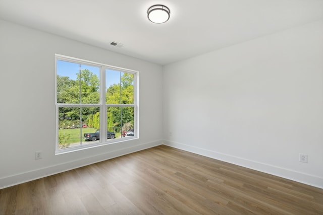 unfurnished room with a wealth of natural light and wood-type flooring