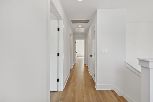 hall featuring light wood-type flooring