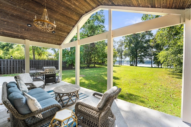 view of patio with an outdoor hangout area