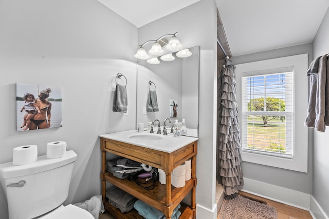 bathroom featuring walk in shower, toilet, wood-type flooring, and sink