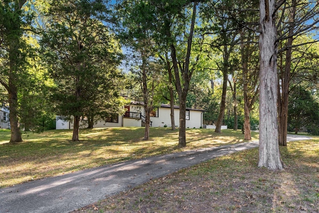 ranch-style home with a front lawn