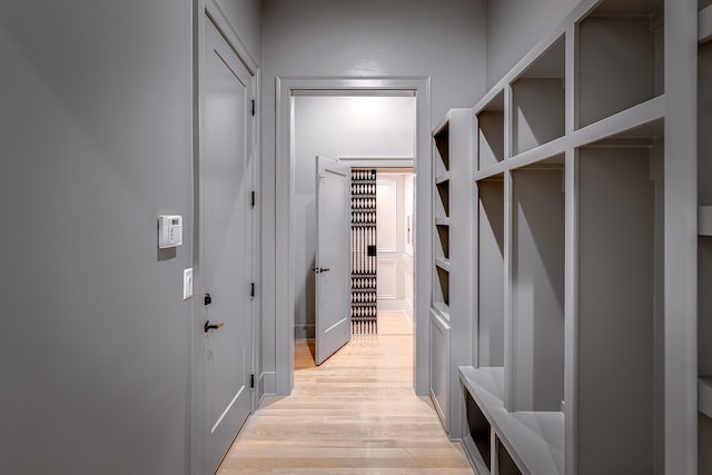 mudroom featuring light hardwood / wood-style flooring