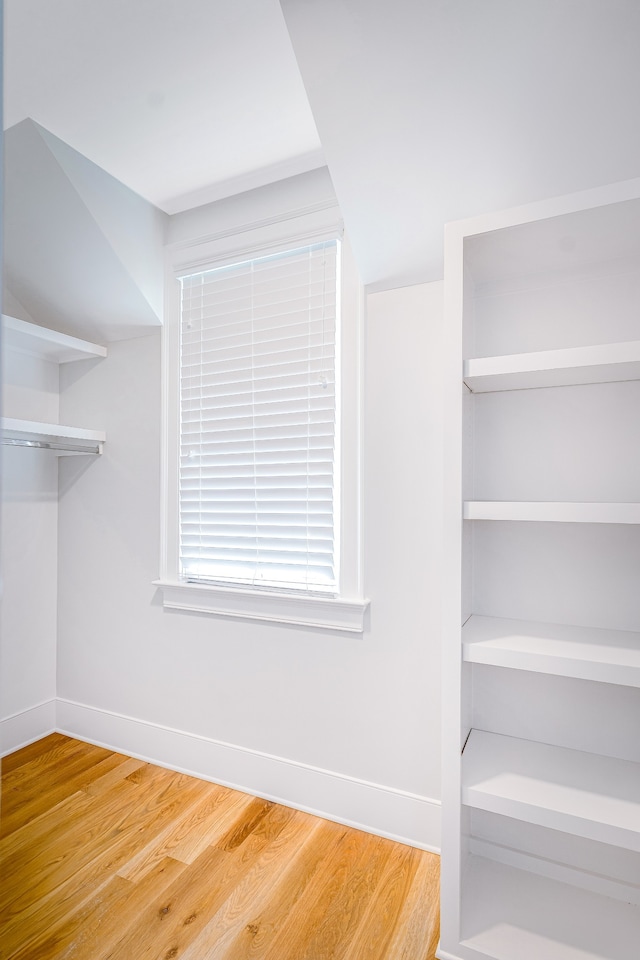 walk in closet featuring hardwood / wood-style flooring