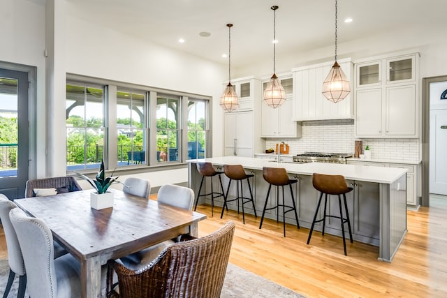 dining area featuring light hardwood / wood-style floors