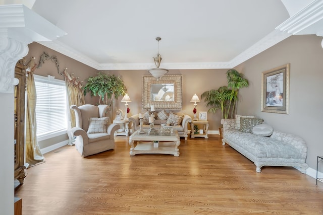 living room featuring light hardwood / wood-style flooring