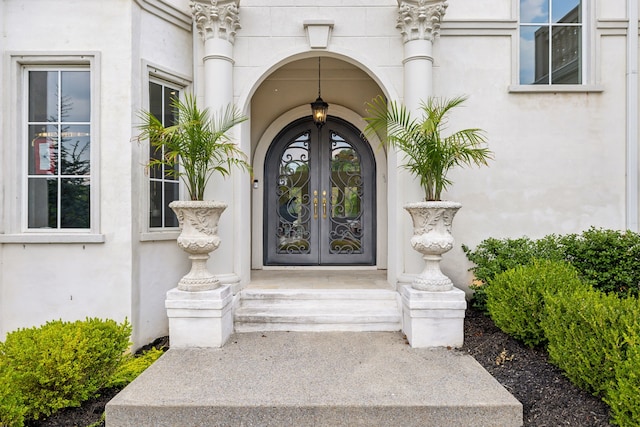 view of exterior entry with french doors