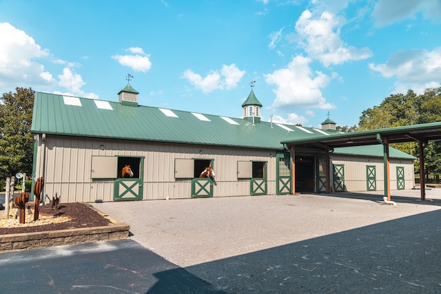 view of building exterior featuring a garage