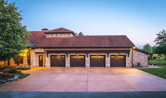 view of front of home featuring a garage