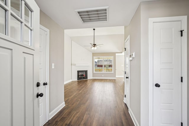 interior space featuring dark wood-type flooring