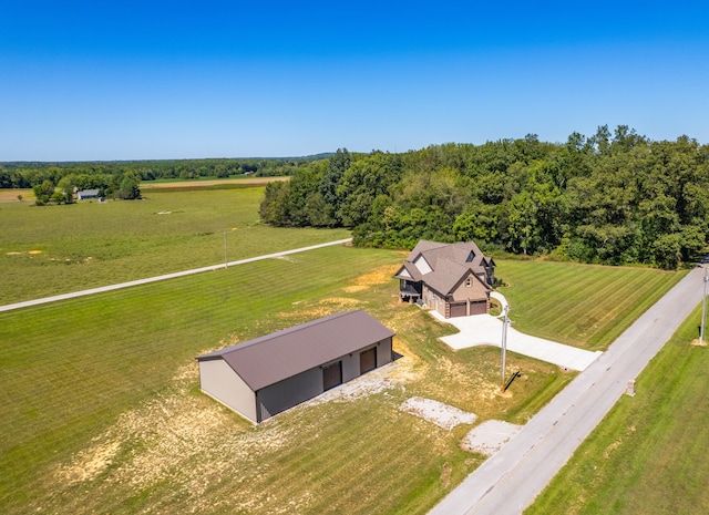 bird's eye view with a rural view