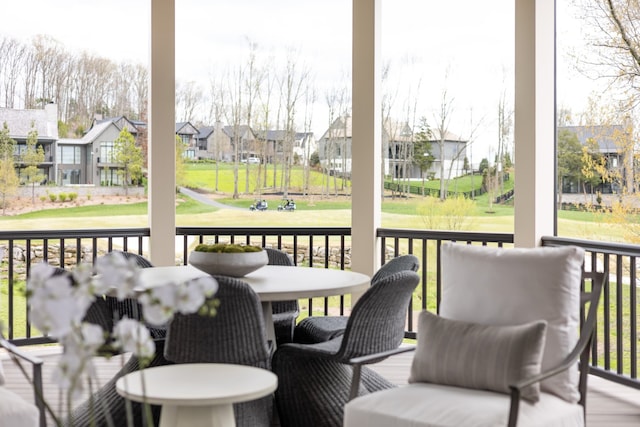 view of sunroom