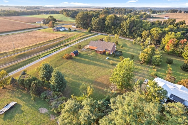 aerial view with a rural view