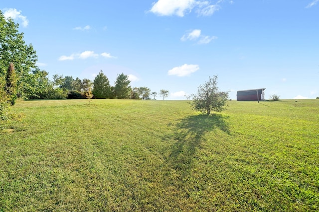 view of yard with a rural view