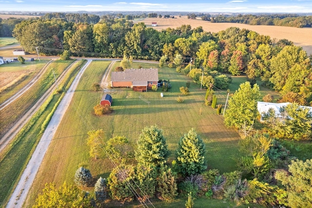 aerial view featuring a rural view