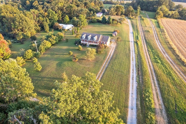 aerial view with a rural view