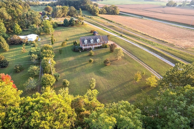 drone / aerial view featuring a rural view