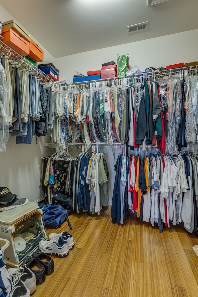 spacious closet with wood-type flooring