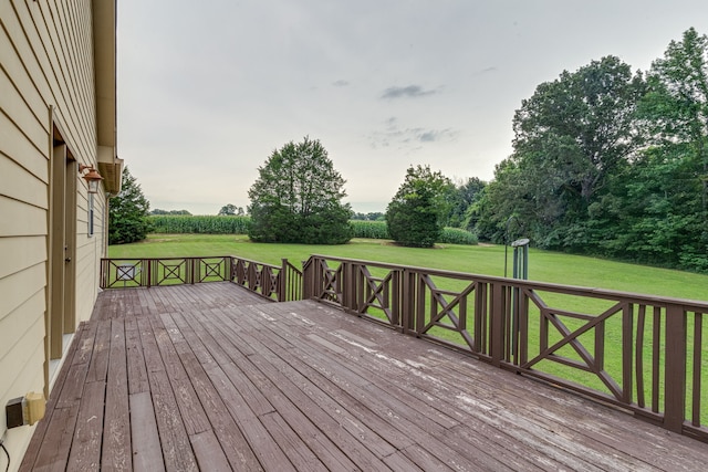 deck with a lawn