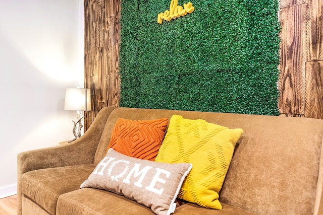 living area featuring wood-type flooring