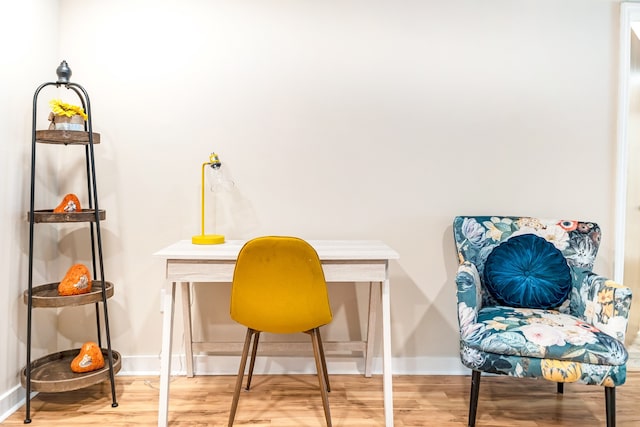 office area featuring hardwood / wood-style flooring