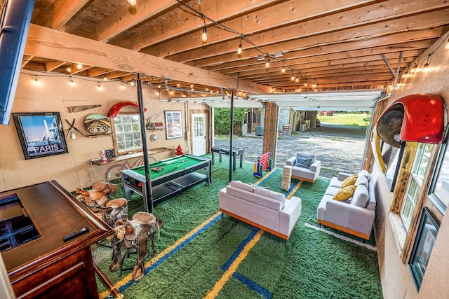 interior space with a lawn