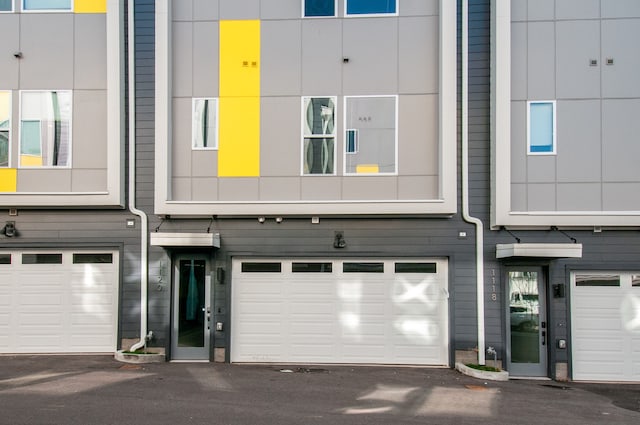 view of property with a garage