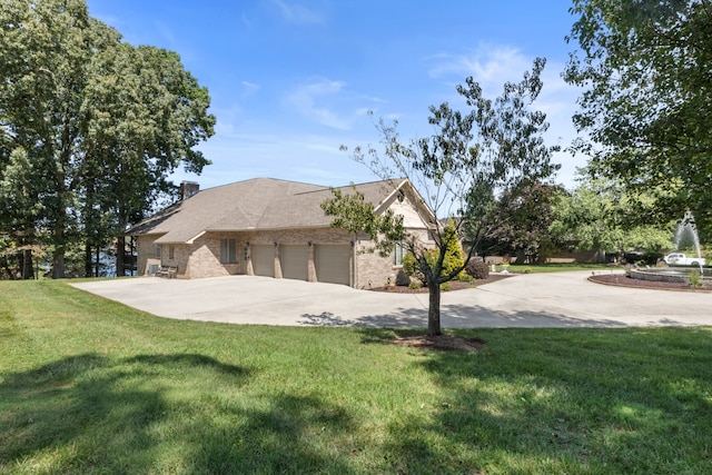 view of property exterior with a yard