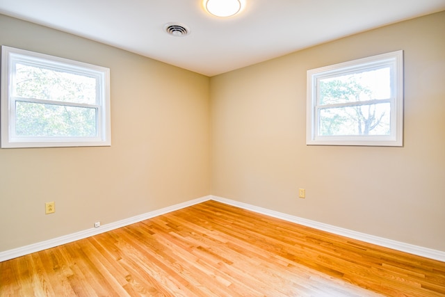 empty room featuring wood-type flooring