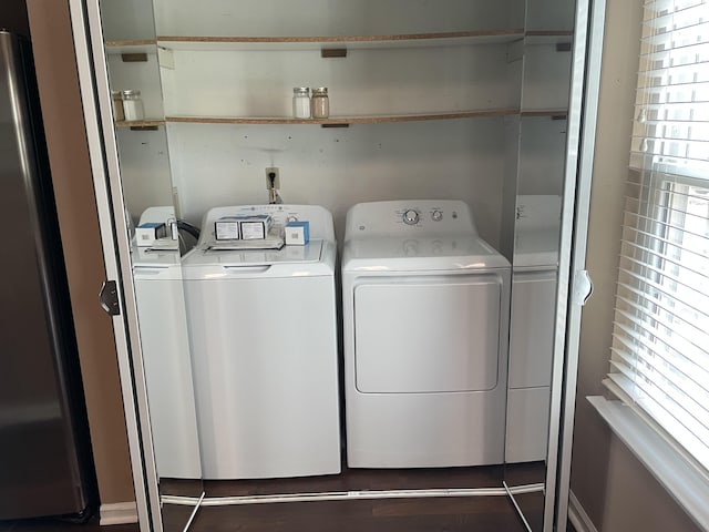 laundry room featuring washer and dryer