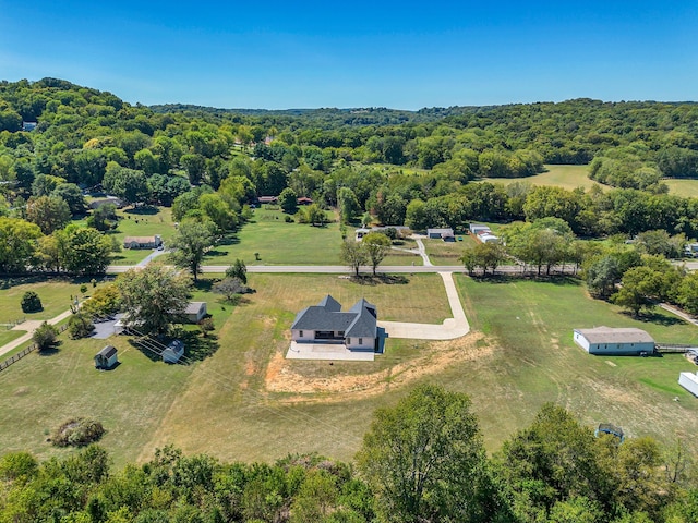 aerial view featuring a rural view