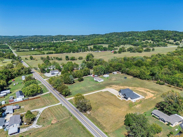 aerial view featuring a rural view