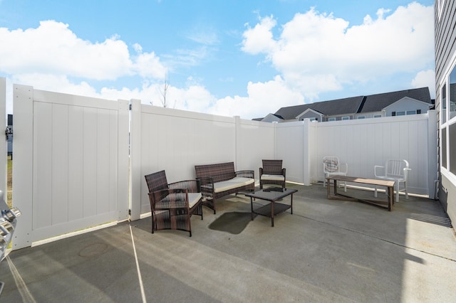 view of patio featuring outdoor lounge area