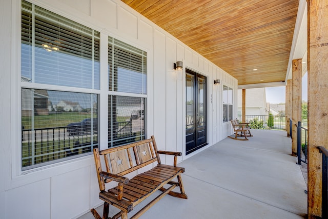 view of patio featuring a porch