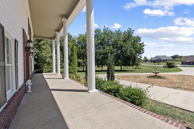 view of patio with a porch