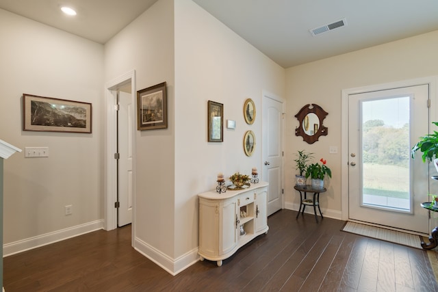 foyer featuring dark hardwood / wood-style flooring