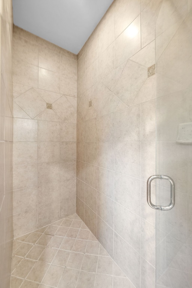 bathroom featuring a shower stall