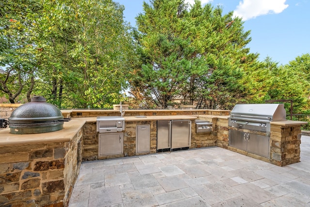 view of patio with area for grilling