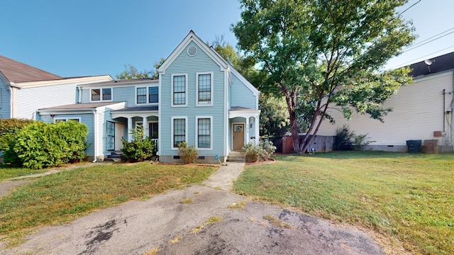 view of front of house with a front yard