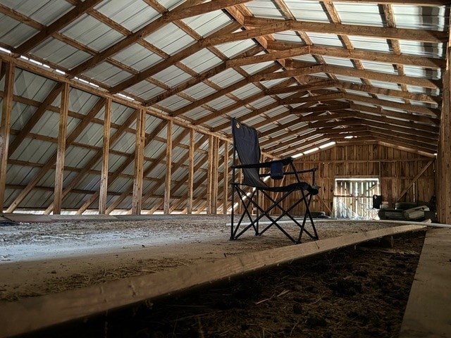 view of unfinished attic