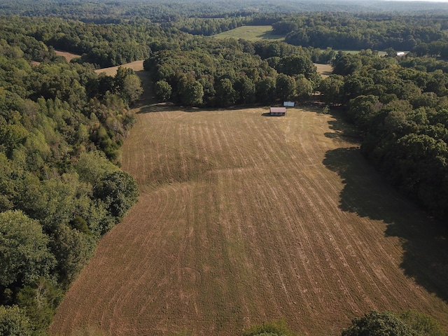 birds eye view of property with a rural view