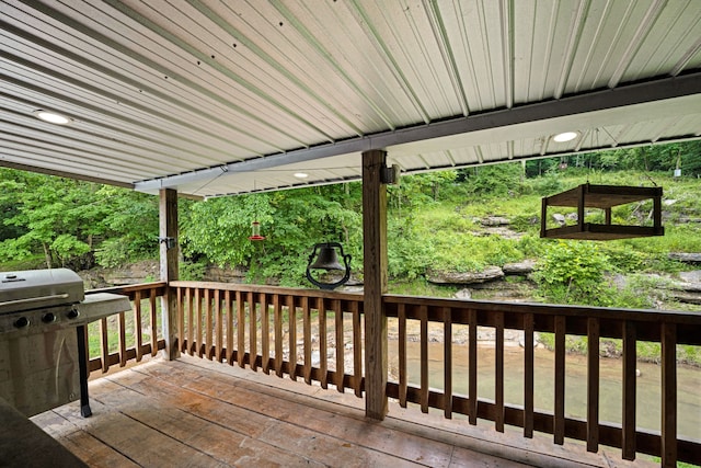 deck featuring area for grilling