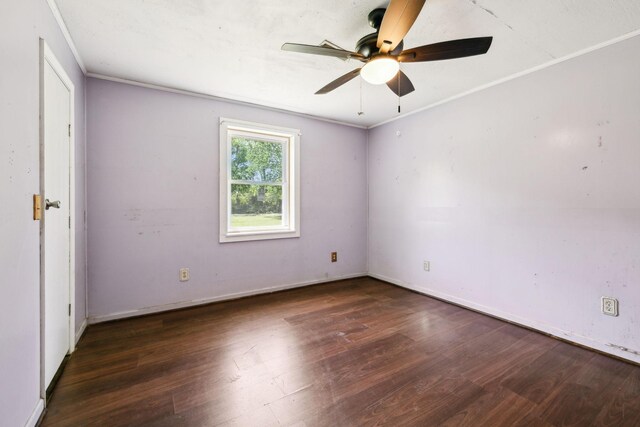 163 Longbranch Rd, Hohenwald, TN 38462 - unfurnished bedroom featuring wood finished floors, baseboards, a ceiling fan, and ornamental molding