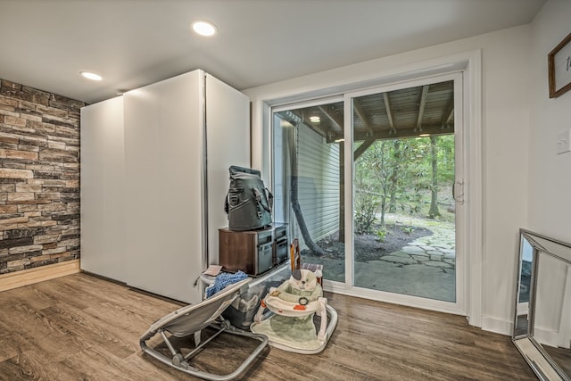 interior space featuring wood-type flooring