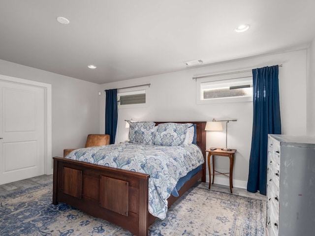 bedroom featuring light hardwood / wood-style floors