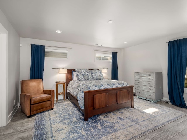 bedroom featuring light hardwood / wood-style floors