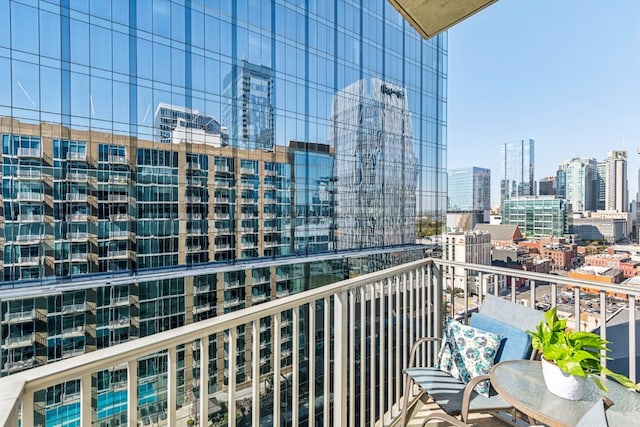 balcony with a city view