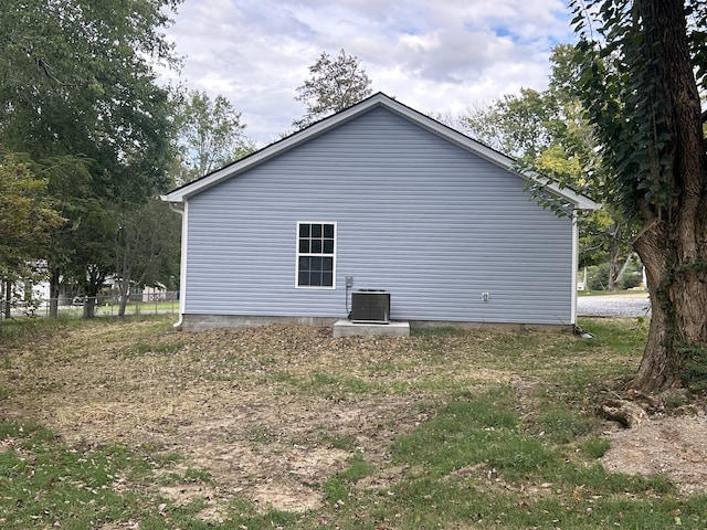 view of home's exterior featuring central AC