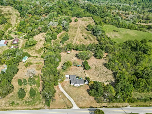 drone / aerial view with a rural view